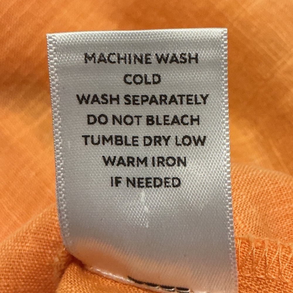 Westbound Orange Linen Cotton Blend Short Sleeve Henley Top Small NWT - Picture 6 of 8